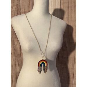 Long Chain Rainbow Showers Necklace